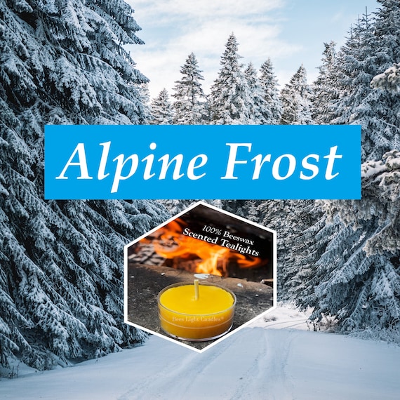 Alpine Frost duftende Bienenwachskerze / Teelicht / handgefertigt mit 100% natürlichem Bienenwachs / Duftkerzen / Winterduft / Aroma