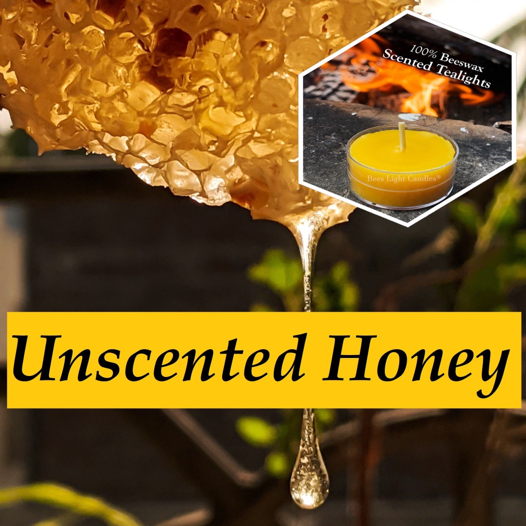 Unscented Beeswax Tealight Candles / 100 All Natural Bees Wax Tea