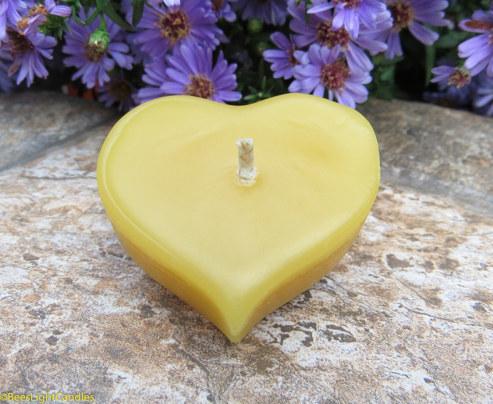 Floating Heart Candle / Handmade in USA / 100 Natural Beeswax Etsy