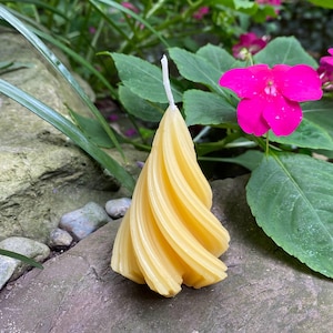 Twisted Cone Beeswax Candle / Modern Christmas Trees / Tree Design Bees Wax Candles / 100% All Natural / Designed / Decorative / Spiral