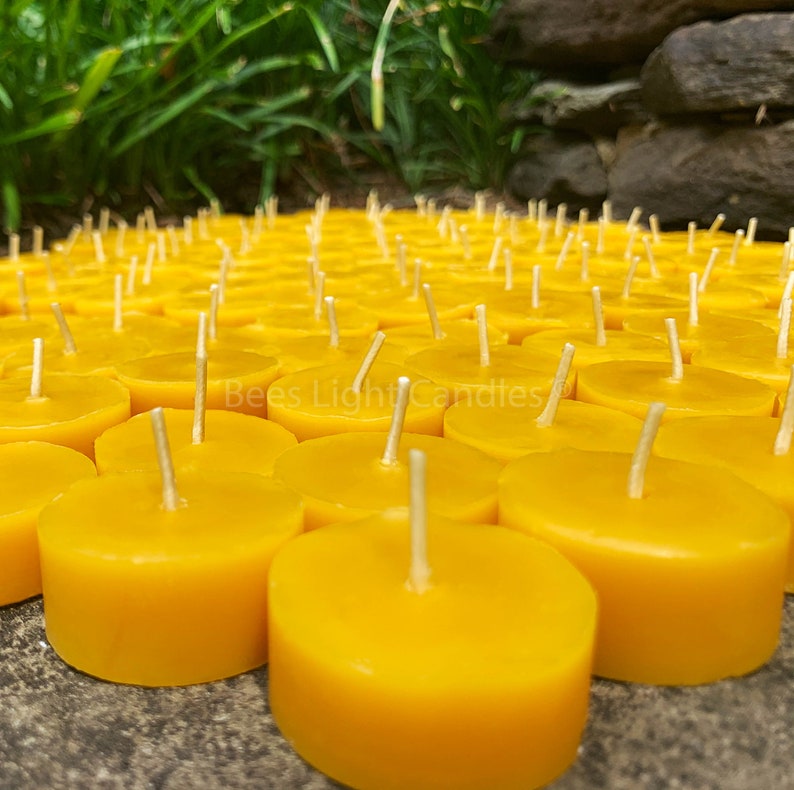 Bees Wax Tea Light Candles USA MADE 100 Pure & Natural Etsy