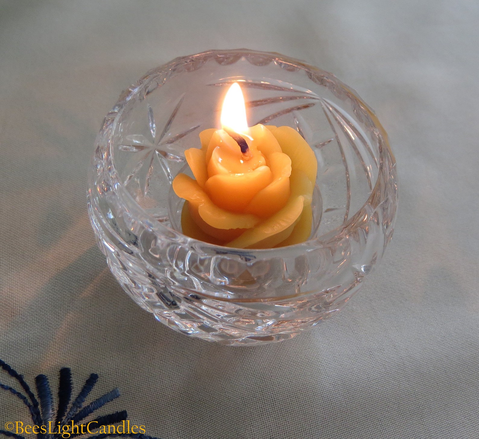 Rose Tea Light Candle Set / Handcrafted in the USA / 100 Pure Etsy