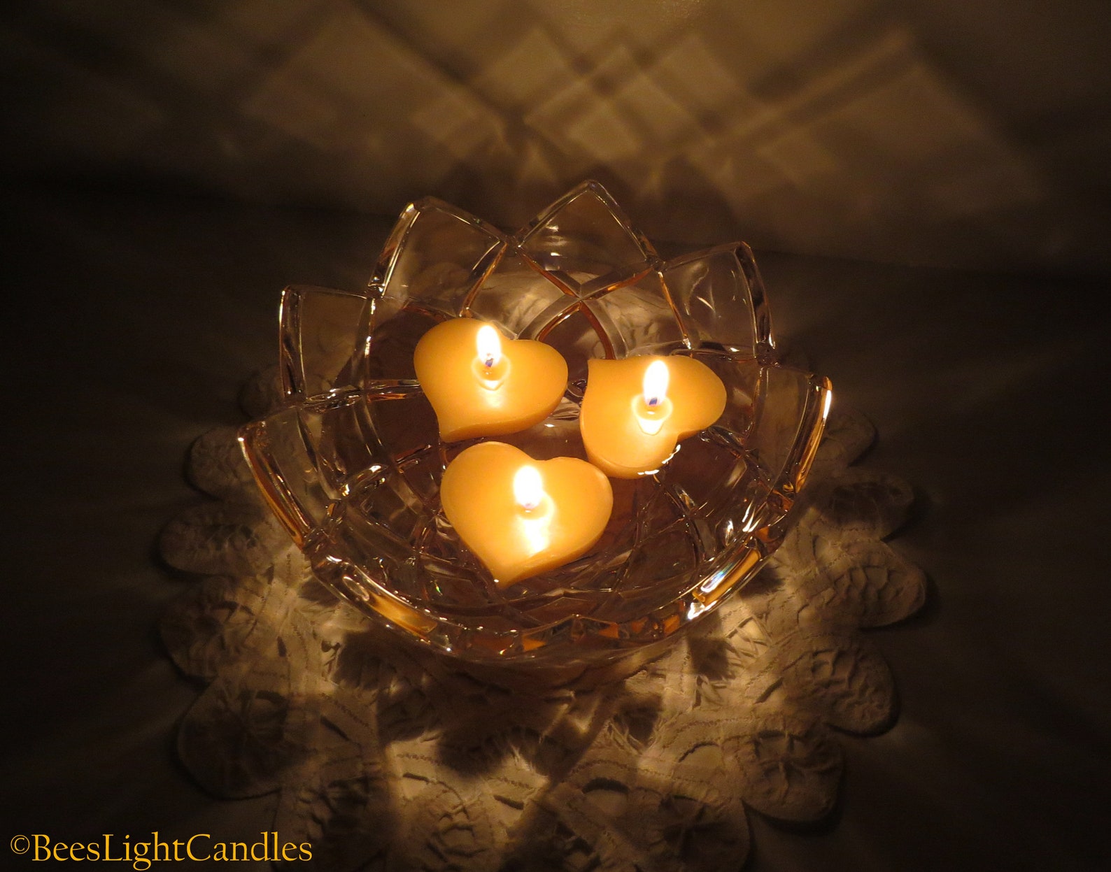 Floating Heart Candle / Handmade in USA / 100 Natural Beeswax Etsy