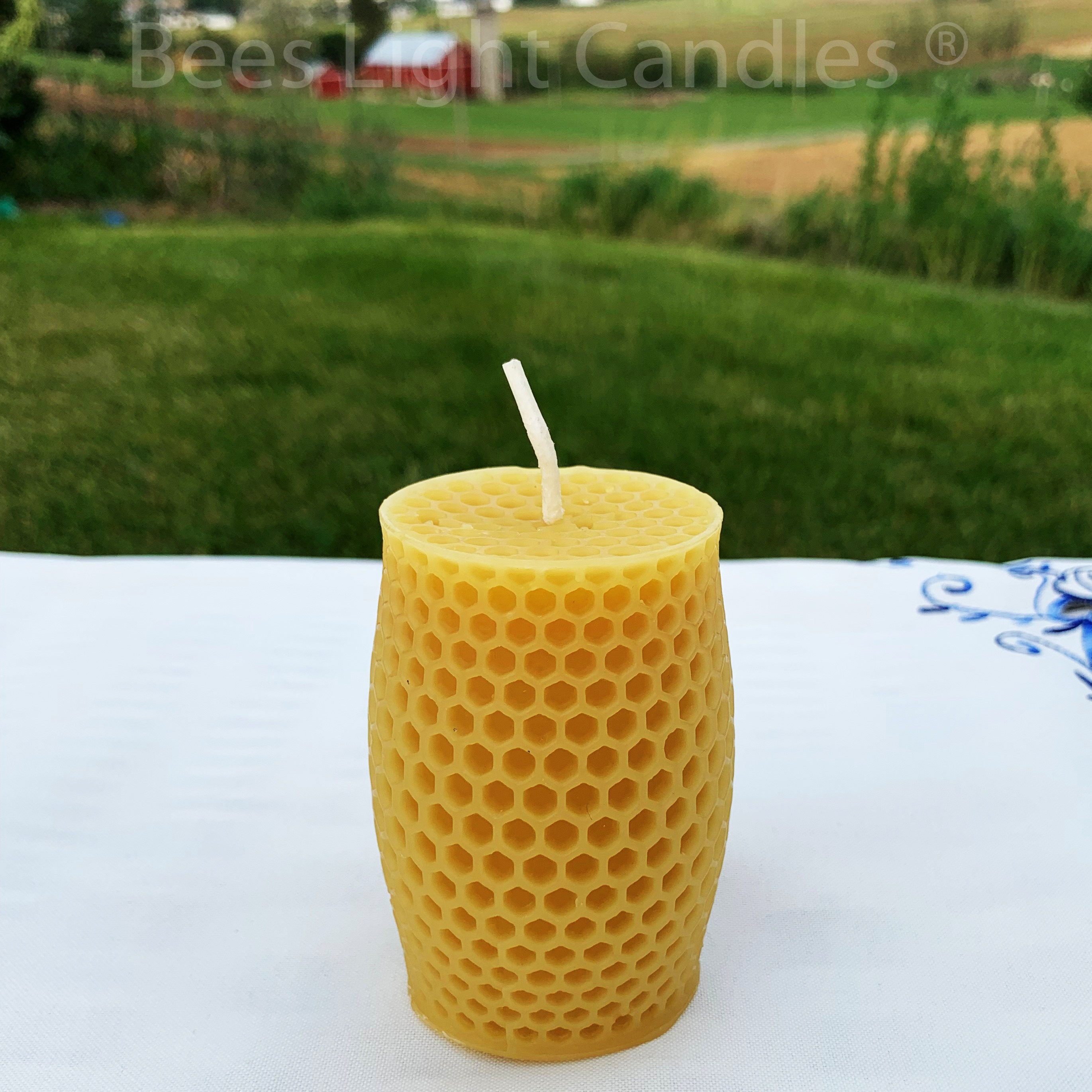 Purely Beeswax 100% Pure Beeswax Candle Unscented Natural Honey Scent Only  Beeswax & Cotton Wick Handmade by Aire Candle Co. 