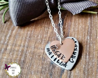 Personalised Double Heart Necklace for Mummy, Mother's Day Gifts,