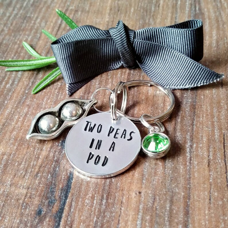 Two Peas in A Pod Keychain Mummy of 2 Gifts Twin Mum Gifts Etsy