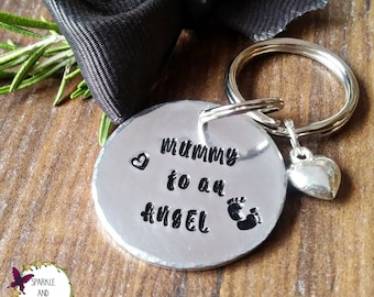 Pregnancy Loss, Mummy to an Angel Keyring, Baby Memorial Keepsake,