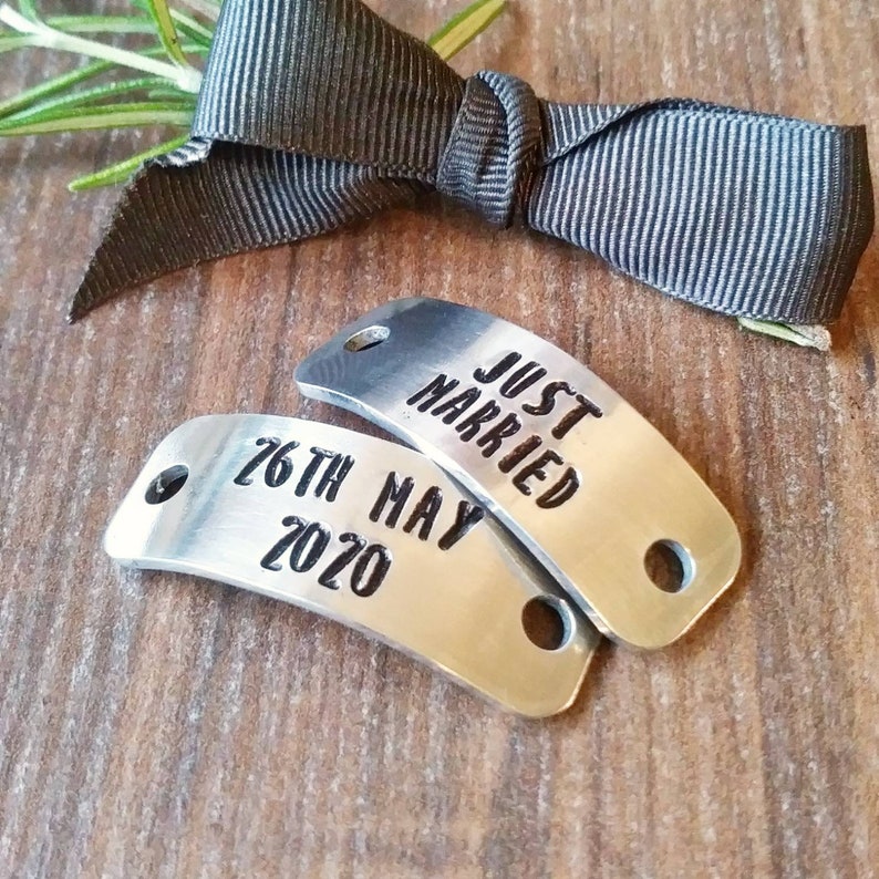 Personalised Bridal Sneaker Tags, Wedding Trainer Tag, Flat Wedding Shoe Tags, Just Married, image 7