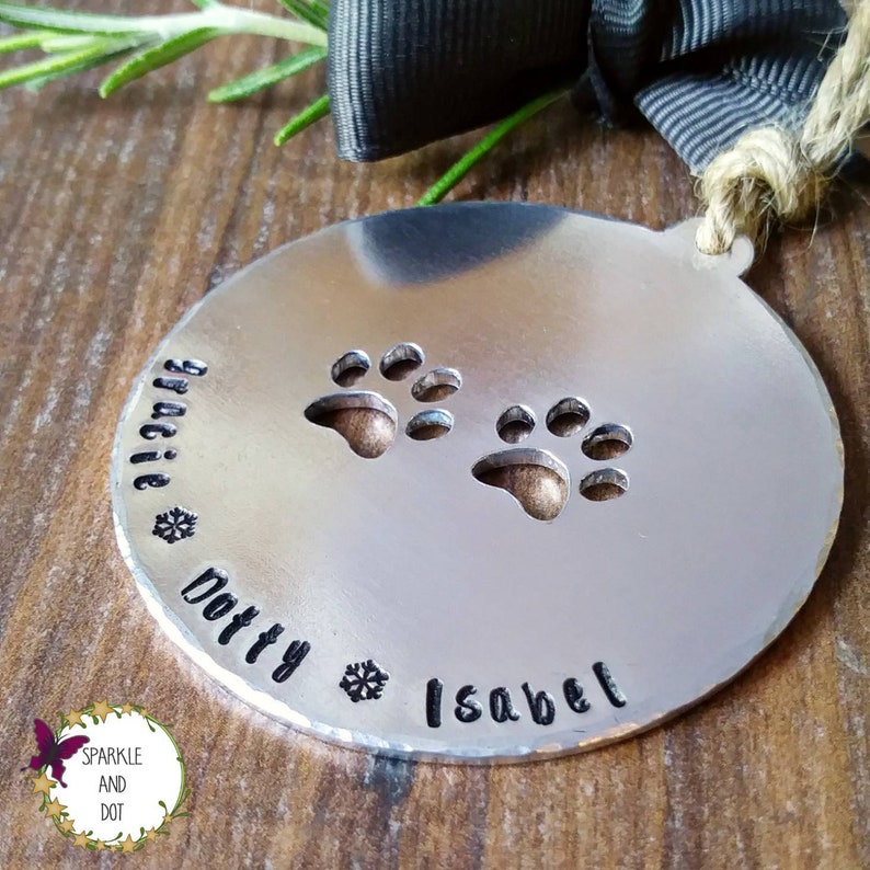 Personalised Pet Decoration Hanging Metal Ornament Dog Owner Etsy UK