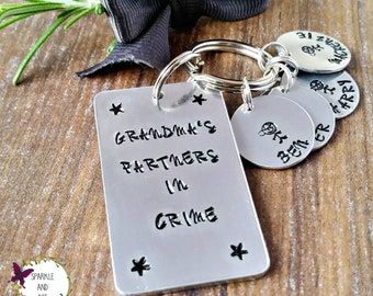 Personalised Grandma Keyring, Mother's Day Gifts, Partners In Crime,