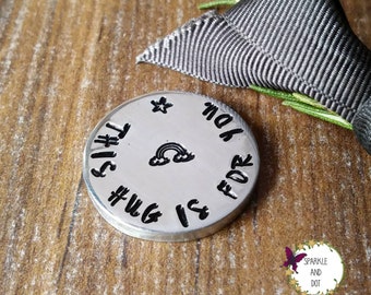 Rainbow Pocket Hug Personalised Token, Miss You Nanny Grandad Gifts,
