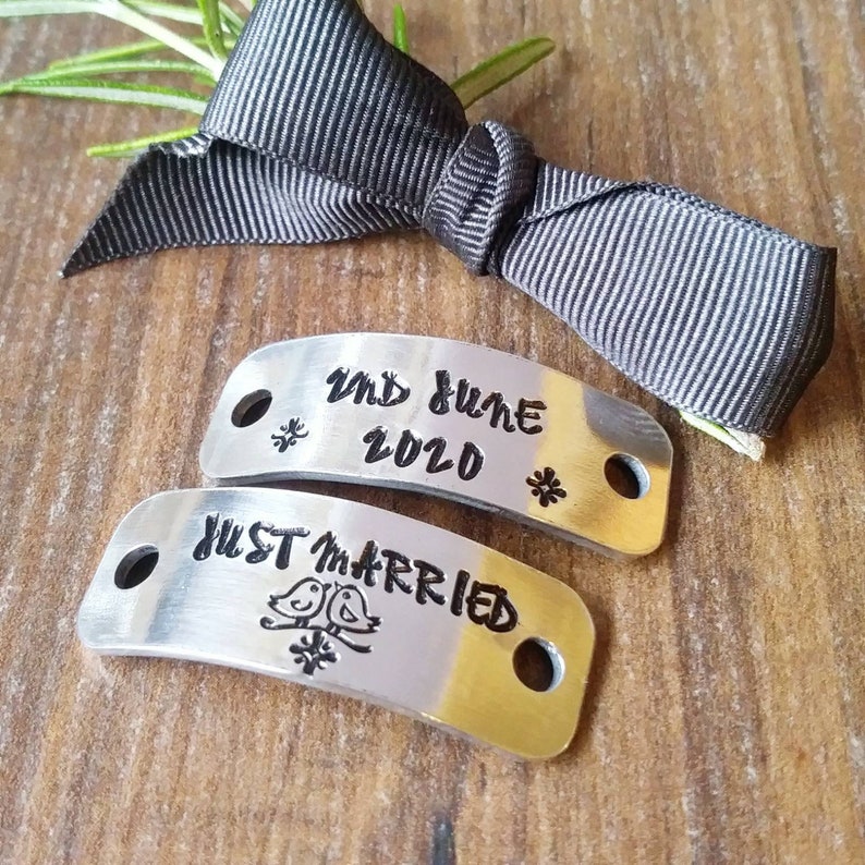 Personalised Bridal Sneaker Tags, Wedding Trainer Tag, Flat Wedding Shoe Tags, Just Married, image 8