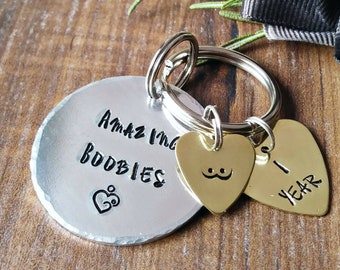 Breastfeeding 1 Year Anniversary Keyring, My Breastfeeding Journey, Golden Booby Keyring,