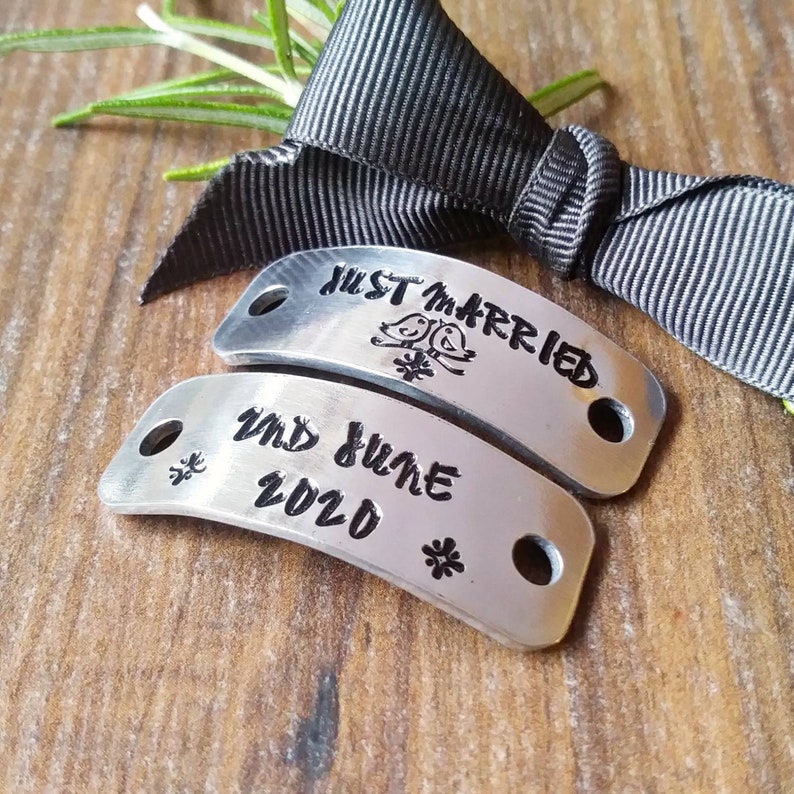 Personalised Bridal Sneaker Tags, Wedding Trainer Tag, Flat Wedding Shoe Tags, Just Married, image 10