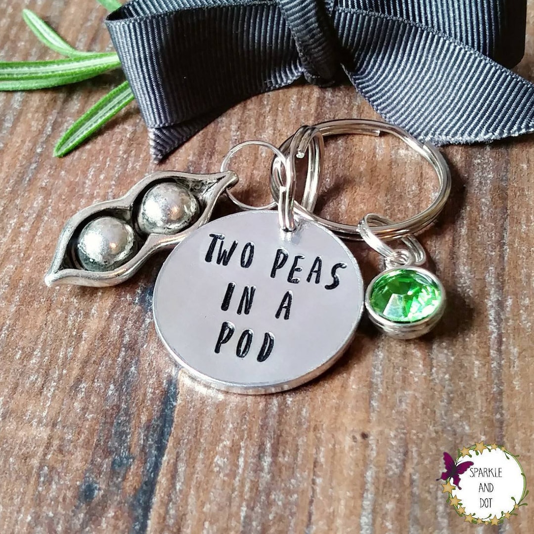 Two Peas in A Pod Keychain, Mummy of 2 Gifts, Twin Mum Gifts, Best