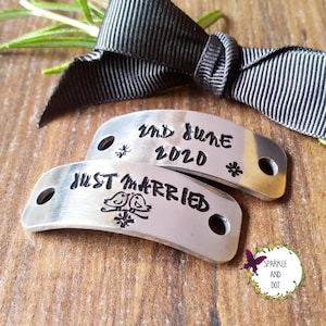 Personalised Bridal Sneaker Tags, Wedding Trainer Tag, Flat Wedding Shoe Tags, Just Married, Melody