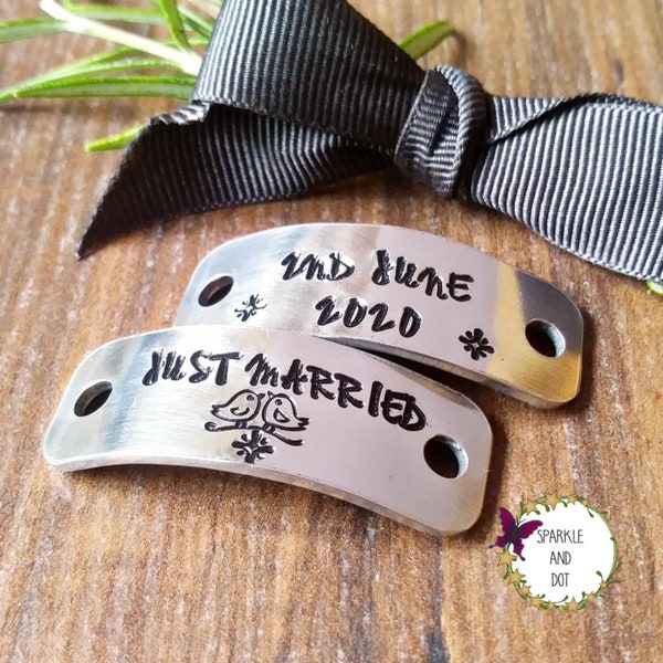 Personalised Bridal Sneaker Tags, Wedding Trainer Tag, Flat Wedding Shoe Tags, Just Married,