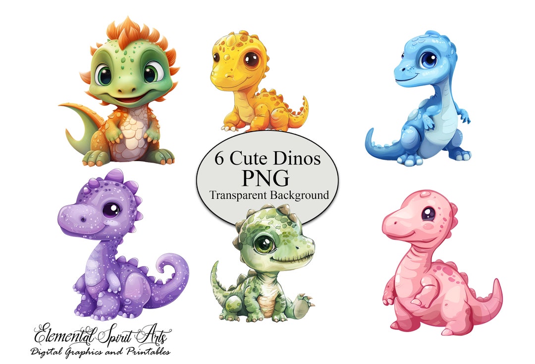 Baby Dinosaur Clipart, Nursery Decor, Baby Shower, Cute Dino Clip Art ...