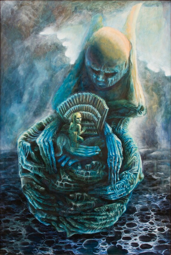 Macabre ORIGINAL OIL PAINTING 36x24 /Dark Surreal Art Etsy