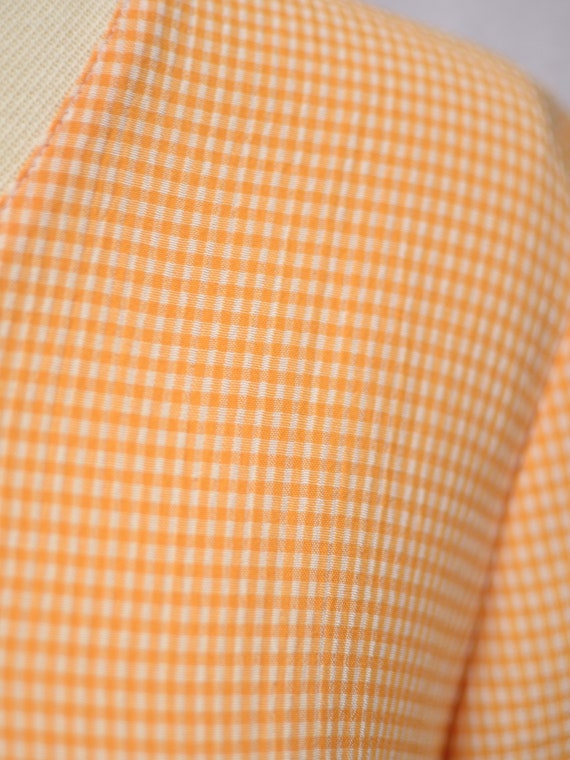 1990s St Michael orange and white gingham button … - image 2