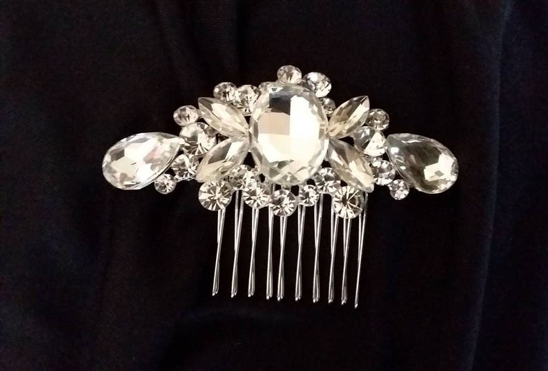 WEDDING SWARVOSKI Hair Comb Bridal Hair piece headpiece Crystal Prom Decorative Wedding Hair Piece Headpiece Bridal Accessories Veil Hair image 1