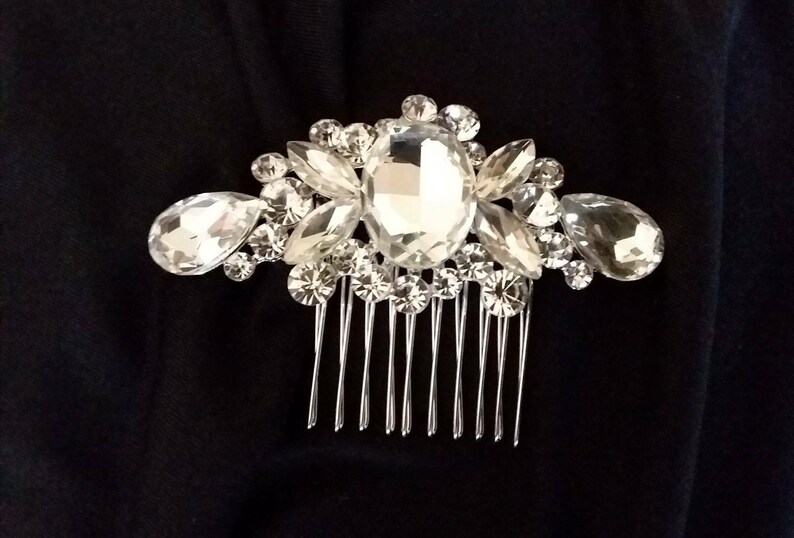 WEDDING SWARVOSKI Hair Comb Bridal Hair piece headpiece Crystal Prom Decorative Wedding Hair Piece Headpiece Bridal Accessories Veil Hair image 5