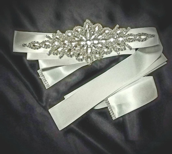 CRYSTAL WEDDING SASH Sparkling White Wedding Accessory  display picture 1
