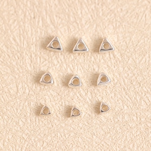 10PCS S925 Spacer Beads, Triangle Spacer Beads,  Sterling Silver Spacer Beads, Bracelet Spacer Beads, DIY Handmade Beads Necklace Material
