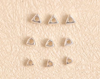 10 cuentas espaciadoras triangulares S925 de plata de ley para pulseras, collares y otras manualidades.