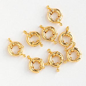 15mm Gold Plated Wheel Clasp, Copper Wheel Clasp, Round Clasp, Open or Closed, Gold Sailor&#39;s Clasps, jewelry Supplies, Large Clasps
