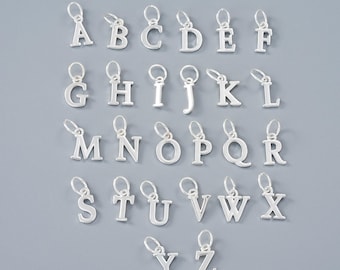 925 Sterling Silver Letter Charm, Tiny Letter Charm, Alphabet Charm, Charm for Jewelry Making
