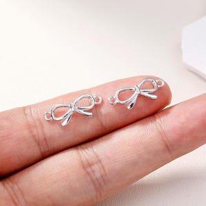 S925 Butterfly Connector Charm, 20*8mm Bow Connector, Bow Charm, Bow Link Connector for Bracelet Necklace Supply Jewelry Making