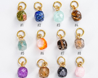 Natural Gemstone Charm: Stainless Steel DIY Jewelry Accessory