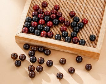 50PCS Natural Rosewood Beads, Black Rosewood Beads, Red Rosewood Beads, Combretum Imberbe Beads, Bulk Mahogany Bead, Jewelry Supplies