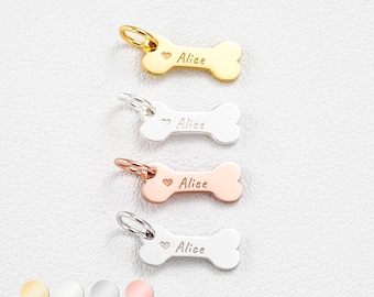 925 Sterling Silber benutzerdefinierte Hundeknochen Charme, personalisierte Hundeknochen Charme für Halskette Armband Schmuck Versorgung, Hundeliebhaber Schmuck Charme