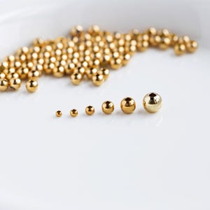 100pcs 2mm/2.5mm/3mm/4mm/5mm/6mm Gold Plated Round Beads, Stainless Steel Round Beads, Gold Spacer Bead,  Hollow Gold Beads, Bulk Round Bead