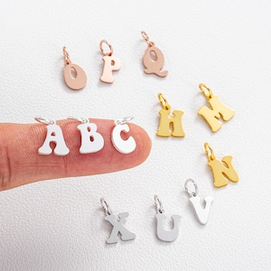 Sterling Silver Alphabet Charm: Initial Letter Pendant for Necklace, Bracelet