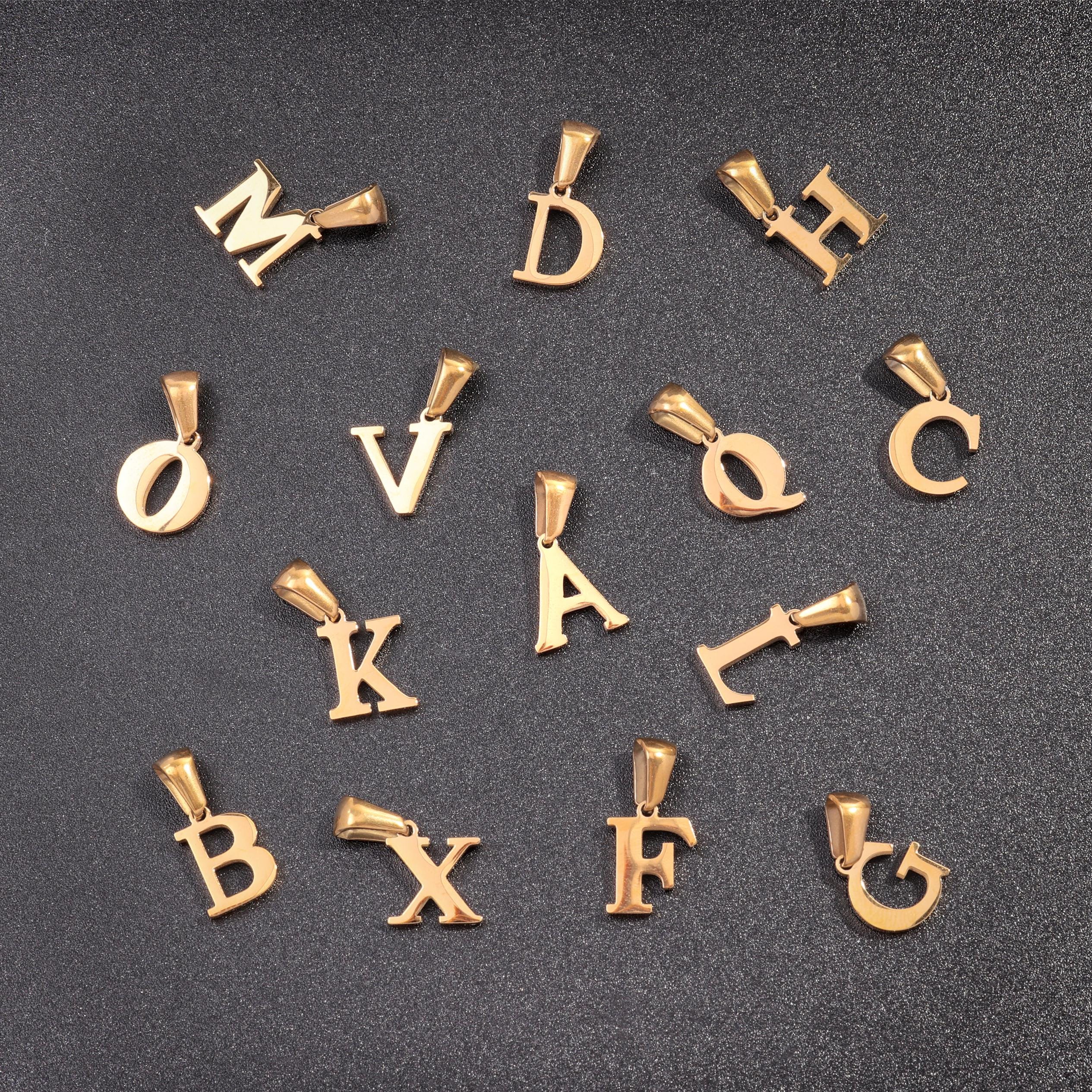 Stainless Steel Letter Charm, Gold Letter Charms, Personalized Jewelry ...