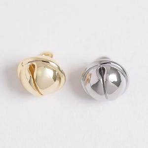 Pingente de sino liso banhado a ouro real 18K, pingente de sino, pingente de sino redondo, pingente de sino redondo de 10 mm, pingente de sino para suprimentos de fabricação de joias