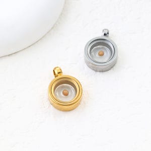 Edelstahl-Senfkorn schwimmende Medaillon Charme, drehen offene Threaded Swivel Memory Medaillons