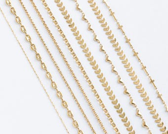 Gold Plated Stainless Steel Chain, Bulk Gold Plated Chain, Unfinished Chain,  Rolo Cable Chain, Tarnish Resistant Chain, Necklace Material