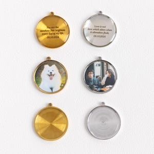 Custom Round Pendant, Custom Photo Pendant, Custom Engraved Pendant, Custom Name Engraved Coin Pendant, Custom Photo Epoxy Pendant