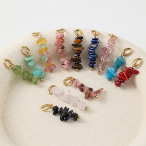 Natural Gemstone Charm, Irregular Natural Stone Charm, Handmade Jewelry Connector, Natural Gemstone Tube Charm for Jewelry Making Supplies