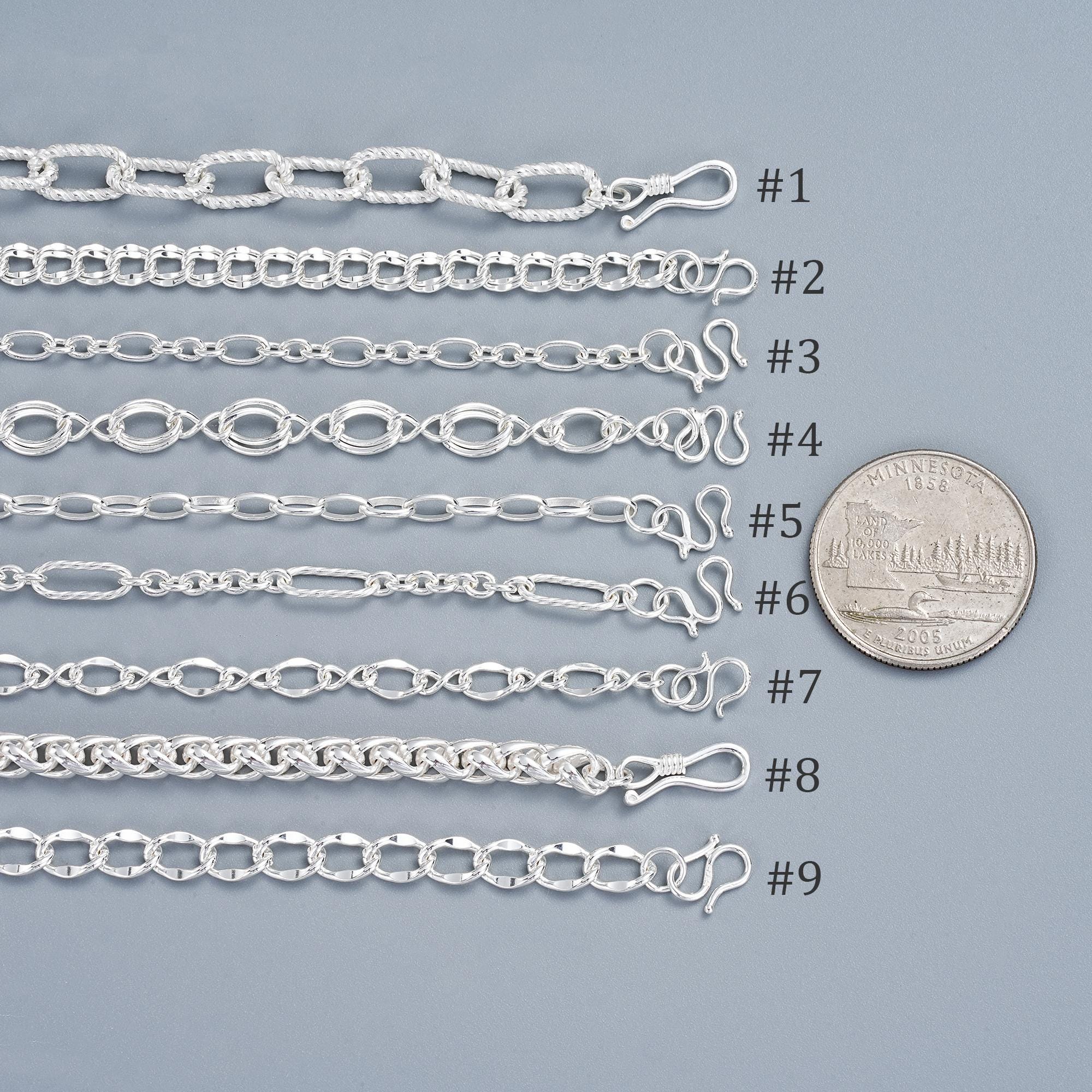 925 Sterling Silver Necklace Bracelet Chain, Paperclip Chain
