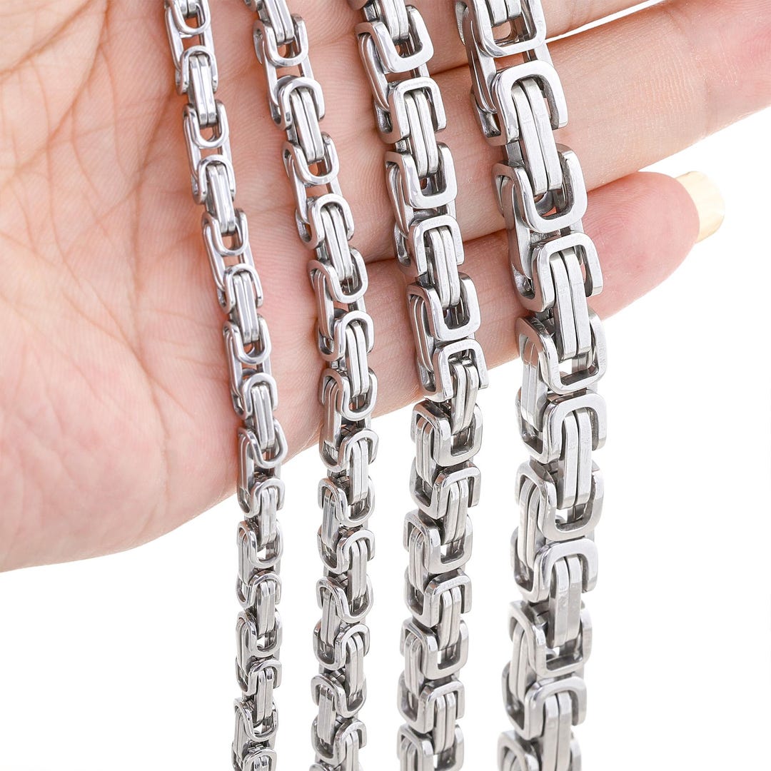 【送料込み】316L Byzantine ネックレス Stainless Stainless Steel Byzantine Chain Necklace - Mens Byzantine Bracelet