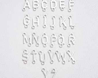 S925 Alphabet Connector Charms, A-Z Letters Pendant, Personalized Initials for Custom Bracelets Necklaces, DIY Jewelry Making Accessories