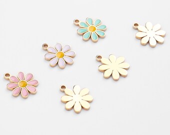 14k Gold Filled Daisy Flower Shape Pendant Daisy Flower Charm