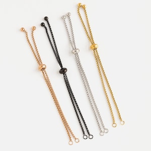 Catena regolabile placcata in oro, catena per bracciale regolabile, bracciale regolabile semilavorato, braccialetti per la creazione di gioielli, forniture per braccialetti