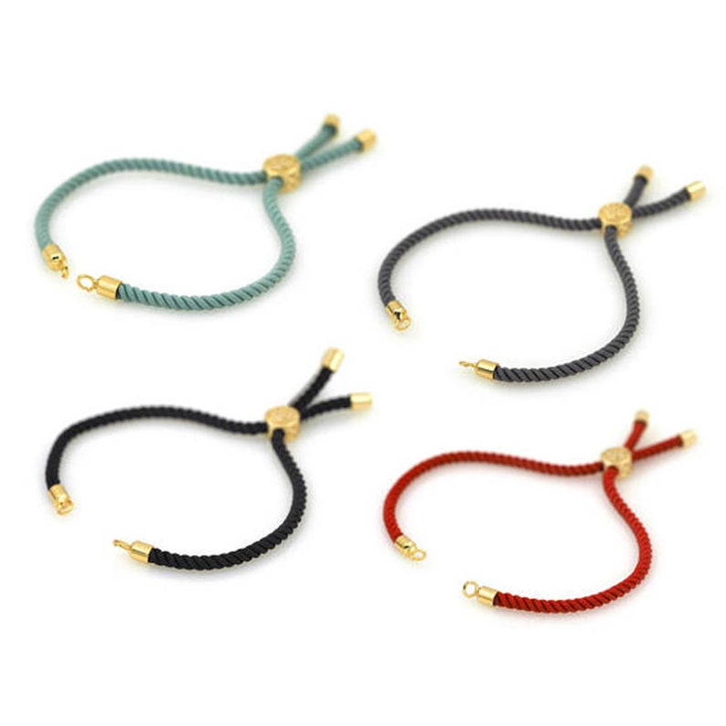 Half Finished Rope Bracelet Cord Adjustable For Diy Making Slider Rubber Stopper Beads 10 Colors Available