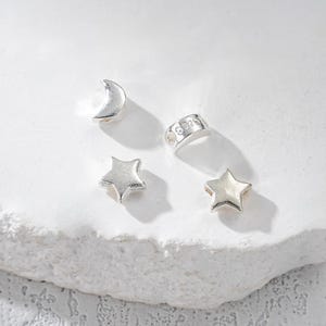 Perles de lune et d'étoiles en argent sterling : fournitures pour bijoux célestes